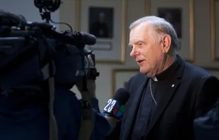 Oct. 19, 2012: Archbishop Thomas Wenski speaks to the media after a press conference Ana Rodriguez-Soto/Florida Catholic